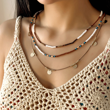 Set od 3 ogrlice s perlama u boho stilu, ženski modni nakit