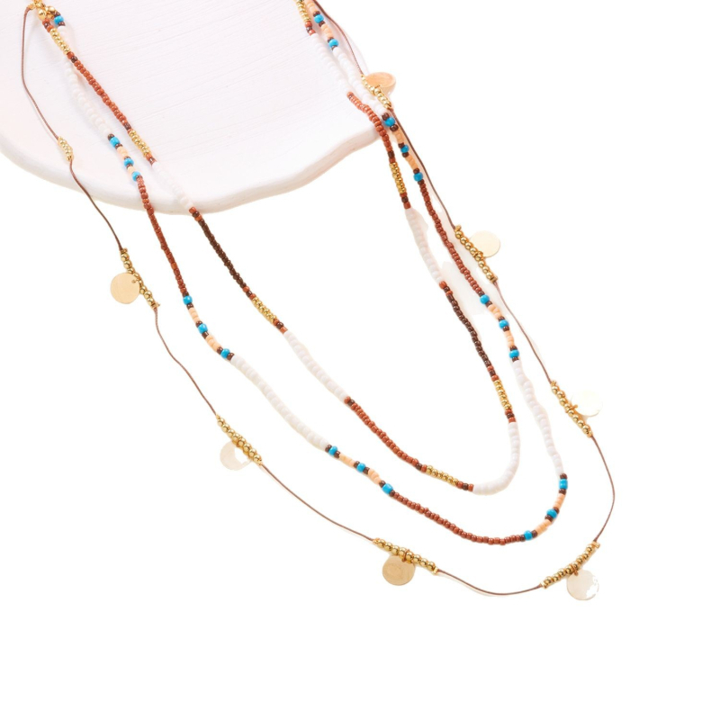 Set od 3 ogrlice s perlama u boho stilu, ženski modni nakit