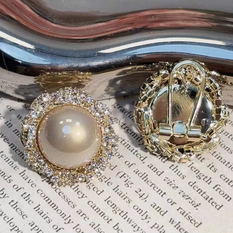 Francuski vintage naušnice s perlama u boji šampanjca za žene, 2025 novi model, elegantan izgled