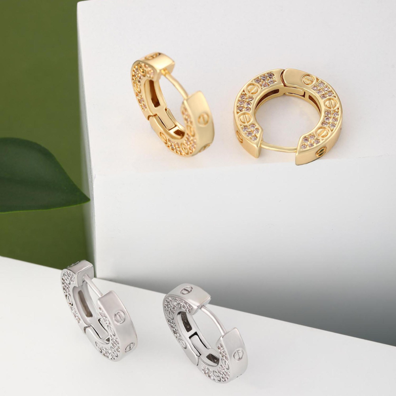 Naušnice od bakra s dijamantnom ukrasom, 14K pozlata, korejskog dizajna geometrijski, unisex, elegantan minimalistički nakit