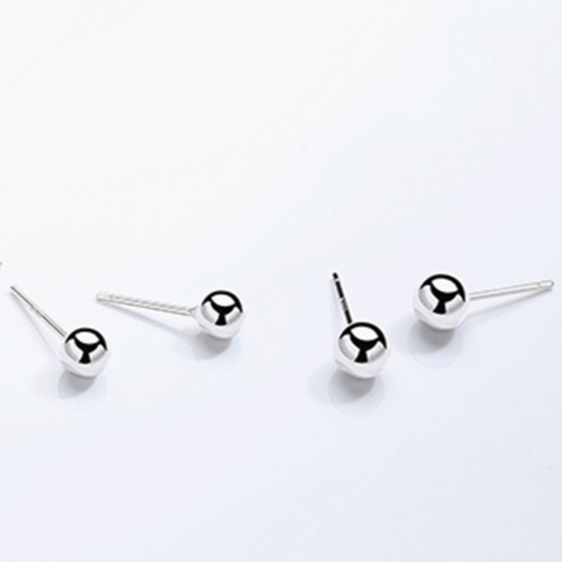 Naušnice od S925 srebra, unisex, okrugle perle, minimalistički dizajn