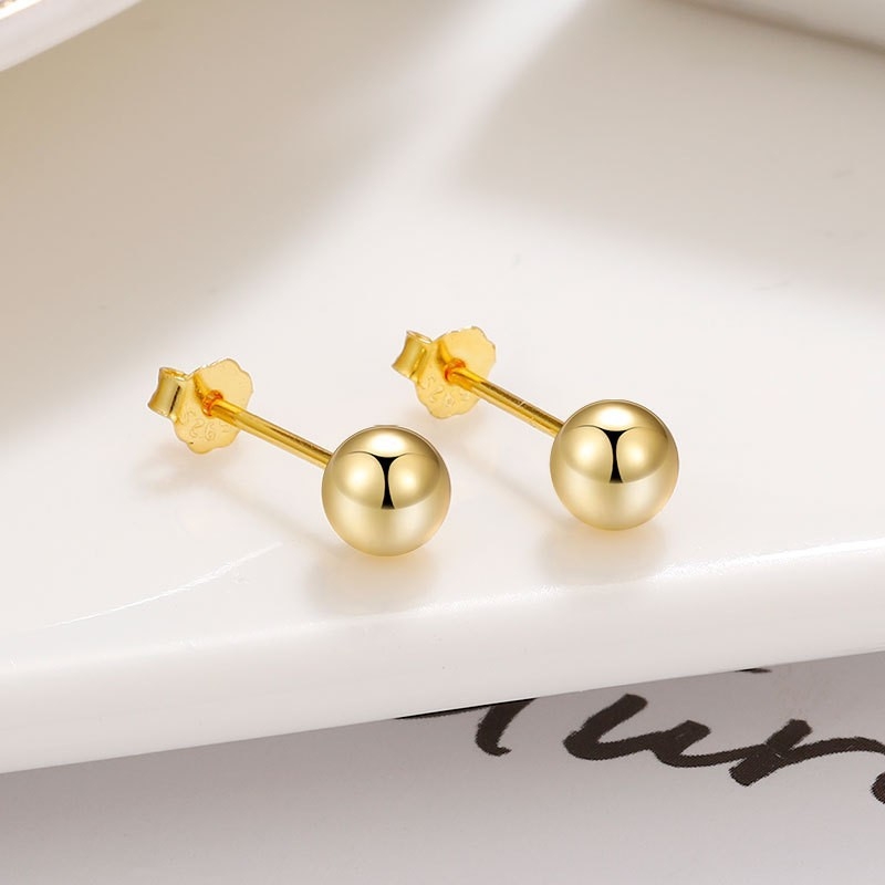 Naušnice od S925 srebra, unisex, okrugle perle, minimalistički dizajn