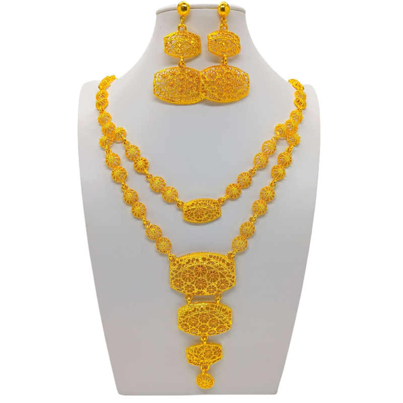 Set nakita od 24K legure: ogrlica i naušnice za nevjestu