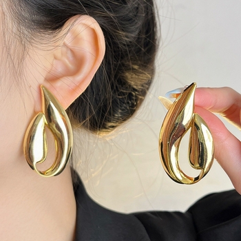 Geometrijski naušnici od legure, minimalistički dizajn za žene, elegantan metalni izgled