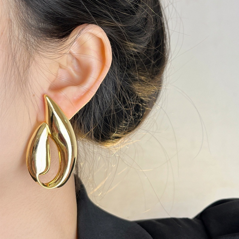 Geometrijski naušnici od legure, minimalistički dizajn za žene, elegantan metalni izgled
