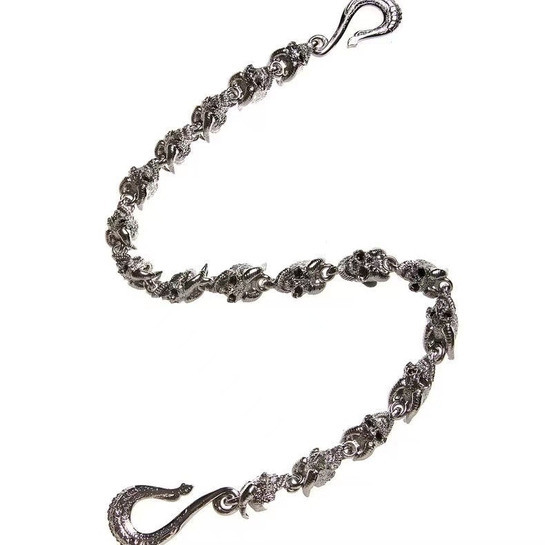 Metalni lančić s kozjim rogom i lobanjom - više načina nošenja, personalizirani, unisex stil