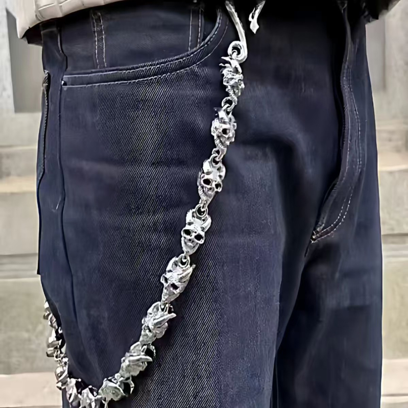 Metalni lančić s kozjim rogom i lobanjom - više načina nošenja, personalizirani, unisex stil