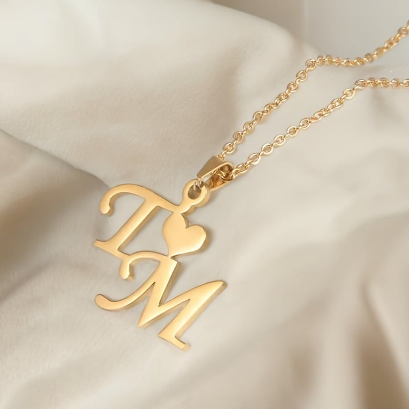 Prilagodljiv set ogrlica s engleskim slovima od titan čelika, zlatni privjesak, minimalistički unisex nakit