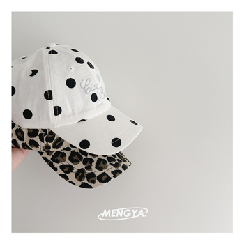 Dječja kapa s leopard printom i točkicama, sa širokim obodom, lagana ljetna retro zaštita od sunca, unisex baseball kapa