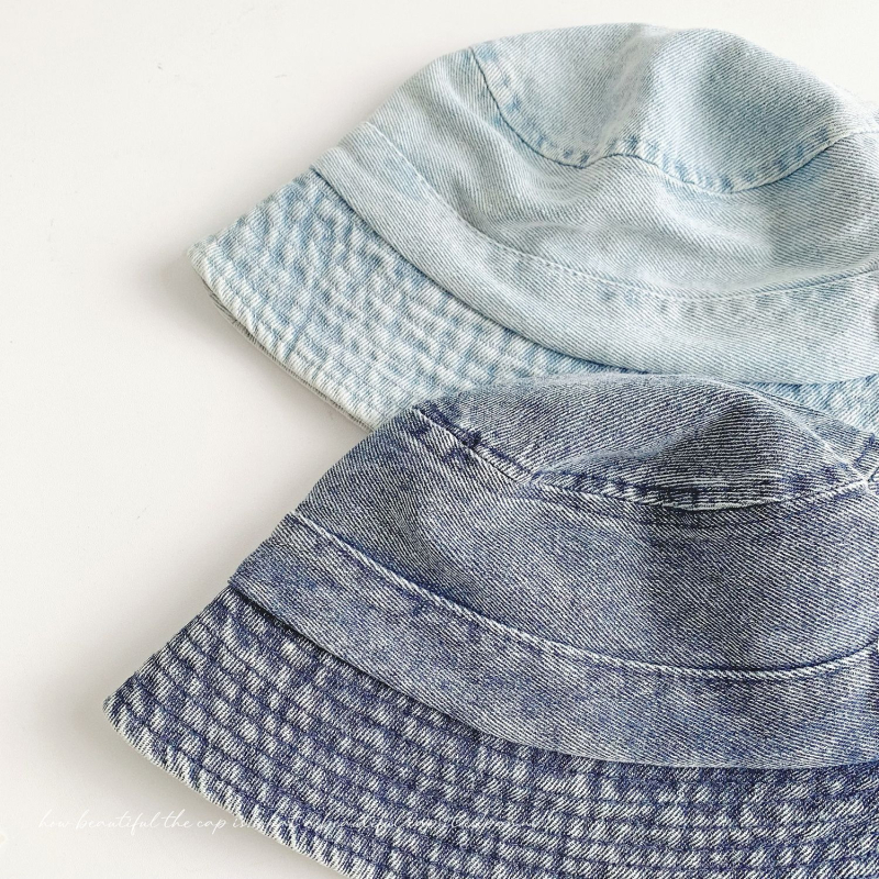 Denim ribarska kapa za djecu s mašnicom, pran vintage izgled, dječja kapa za sunce, ljeto proljeće jesen, korejski casual stil