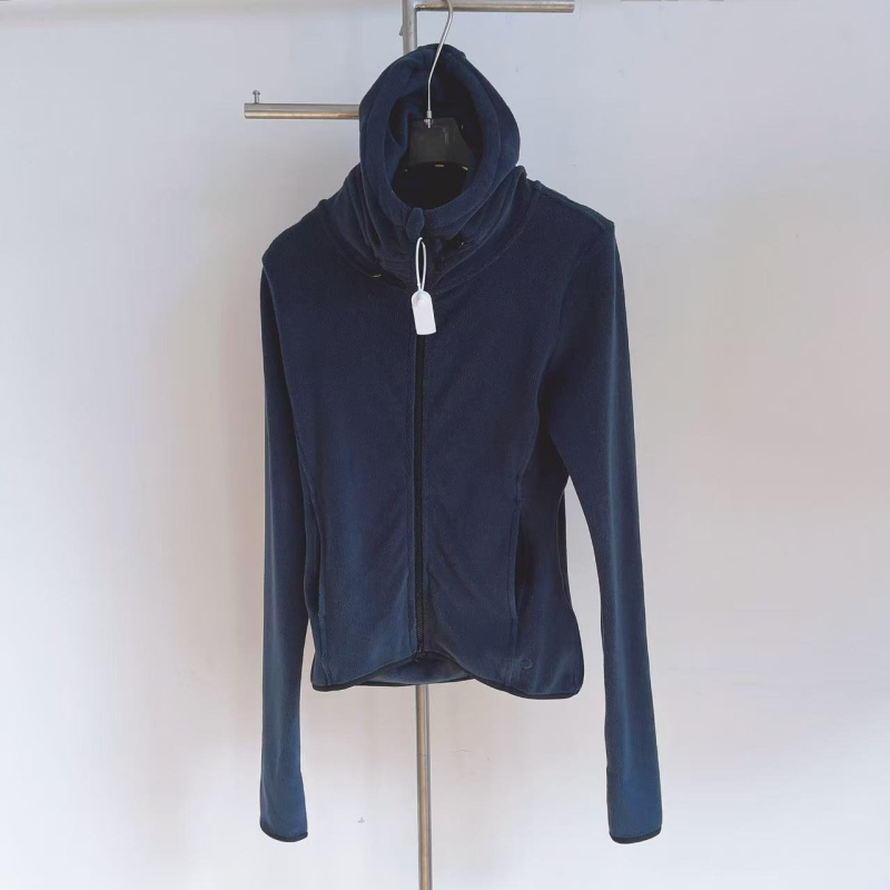 Ženska jakna od polar fleece s kapuljom, uski kroj, jesen i zima, pogodna za vožnju biciklom