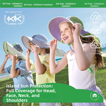 KK Tree Dječja kapa za sunce s UV zaštitom, unisex, s velikim obodom, proljeće 2025