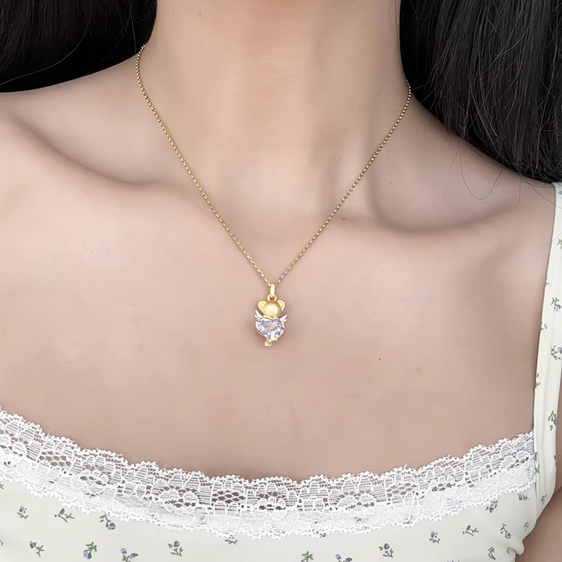 3D ogrlica s privjeskom srca inspirirana Sakura za žene