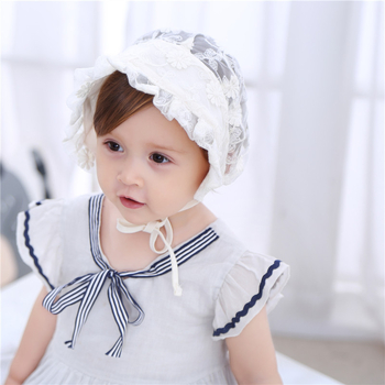 Ljetna čipkasta kapa za bebe, lagana pamuk kupol kapa, stil princeze, zaštita od sunca