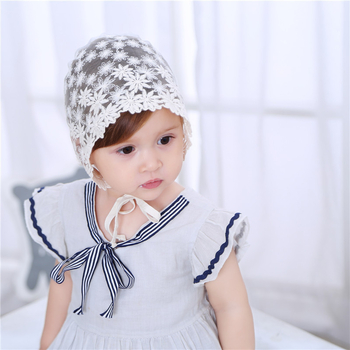 Ljetna čipkasta kapa za bebe, lagana pamuk kupol kapa, stil princeze, zaštita od sunca