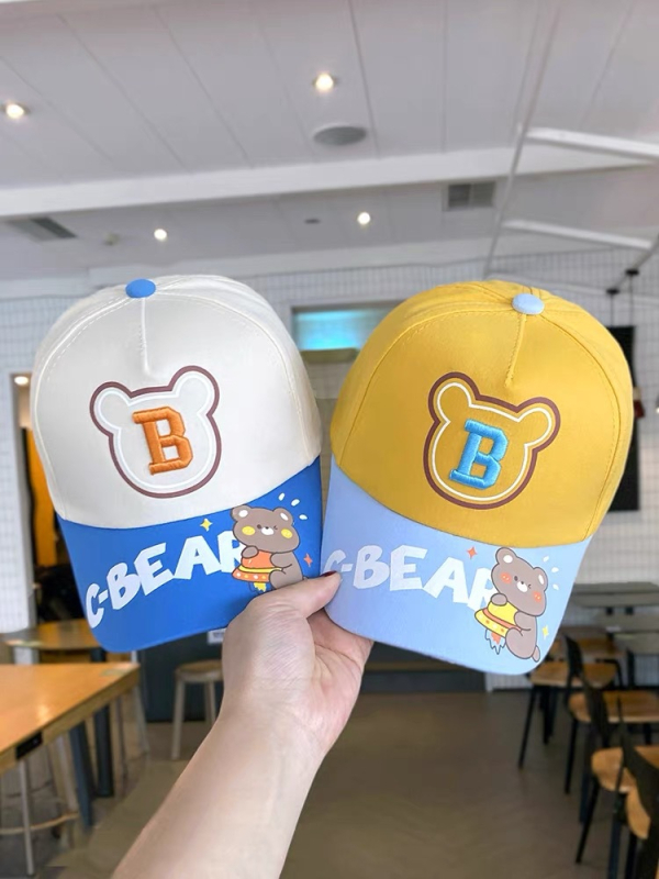 Nova šarena dječja baseball kapa s roztomilim medvjedićem i slovima, unisex, zaštita od sunca, duži vizir