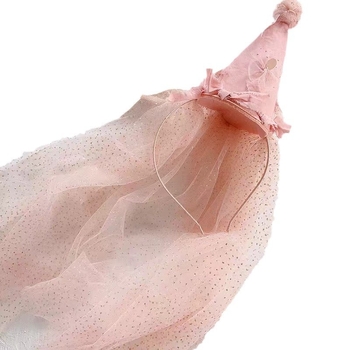 Korejskog stila: dječja rođendanska kapa s veo i gumicom za kosu za djevojčice — dodatak prvom rođendanu