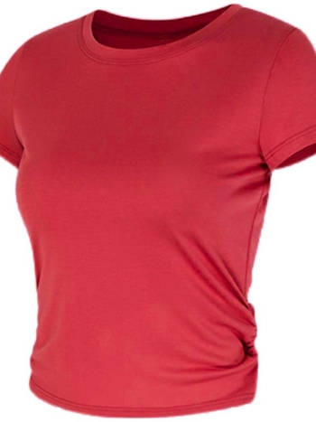 Ženski top za jogu s visokim strukom, kratkim rukavima, udoban kroj, lagani ljetni materijal