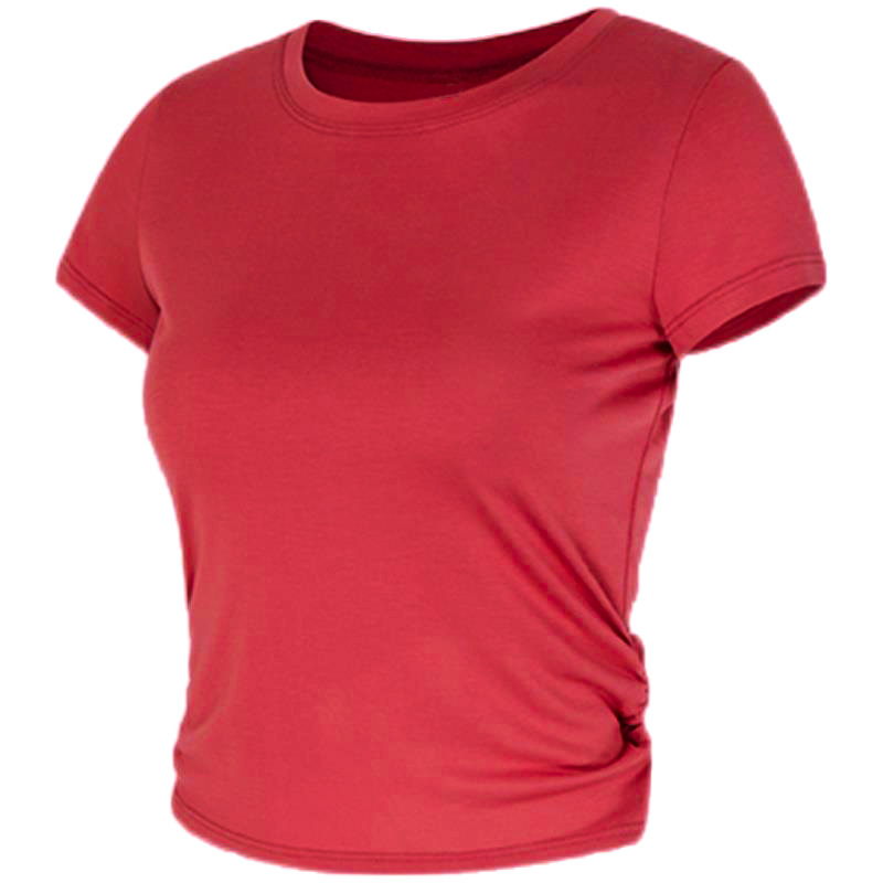 Ženski top za jogu s visokim strukom, kratkim rukavima, udoban kroj, lagani ljetni materijal