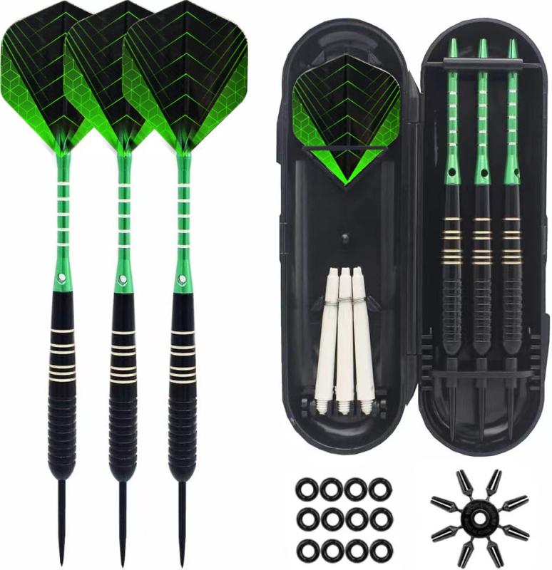 Set vrhova za darts od čistog bakra, 22 g, visoko kvalitetni profesionalni natjecateljski, s 3 izdržljivim vrhovima i dodacima u plastičnom kućištu