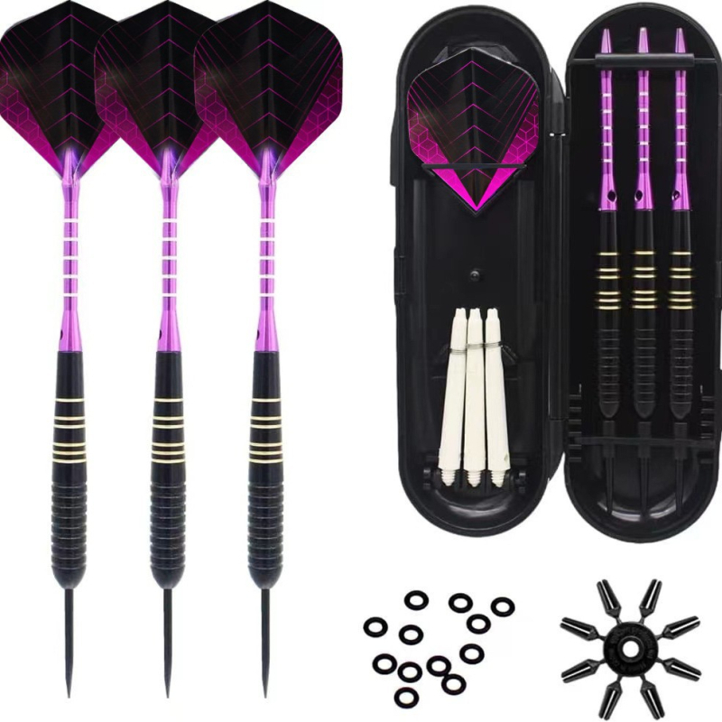 Set vrhova za darts od čistog bakra, 22 g, visoko kvalitetni profesionalni natjecateljski, s 3 izdržljivim vrhovima i dodacima u plastičnom kućištu