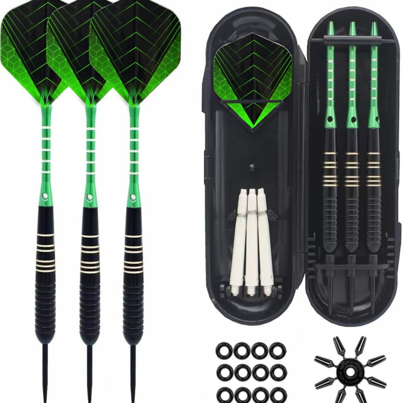 Set vrhova za darts od čistog bakra, 22 g, visoko kvalitetni profesionalni natjecateljski, s 3 izdržljivim vrhovima i dodacima u plastičnom kućištu