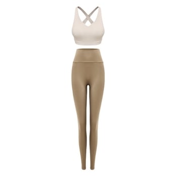 Ženski dvodijelni set za jogu, bez rukava gornji dio i hlače visokog struka, podizanje stražnjice, 70% najlon, 30% spandex, ljeto 2026