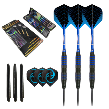 Darts set s bakrenim i aluminijskim tijelima, PET krilima, šarena kutija