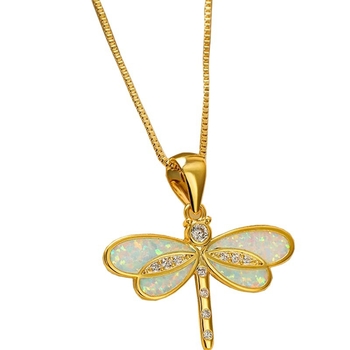 Delen bakreni dragonfly privjesak ogrlica za žene