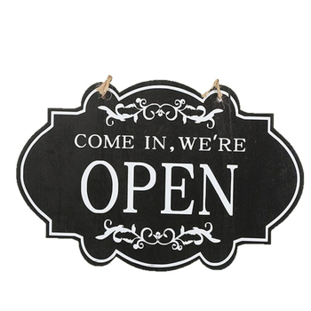 Drveni dvostrani natpis na vrata za bar ili trgovinu s natpisom Open/Closed