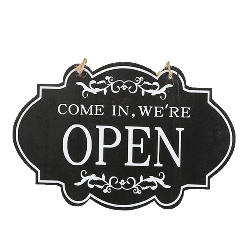 Drveni dvostrani natpis na vrata za bar ili trgovinu s natpisom Open/Closed