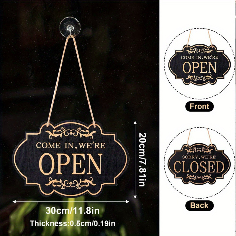 Drveni dvostrani natpis na vrata za bar ili trgovinu s natpisom Open/Closed
