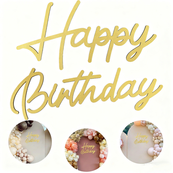 Drvena pločica za rođendan – engleski natpis Happy Birthday, pozadina za zabavu, drveni dekor