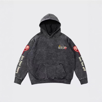 Muški hoodie za Halloween, retro 3D tisak s motivom lubanje i srca, širok kroj