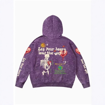 Muški hoodie za Halloween, retro 3D tisak s motivom lubanje i srca, širok kroj