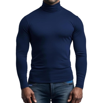 Мъжки флийс суитшърт с висока яка, едноцветен, Slim fit
