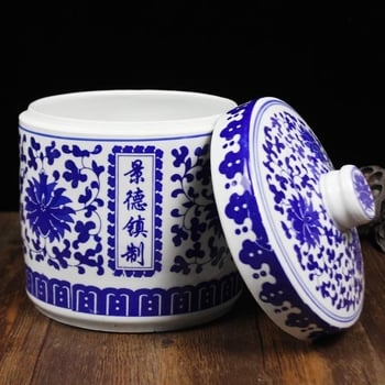 Jingdezhen keramički spremnik za rižu s poklopcem, otporan na vlagu, kapacitet 0,5 kg / 1,5 kg / 3 kg