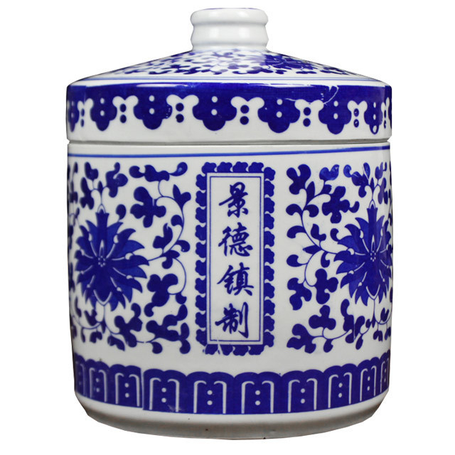 Jingdezhen keramički spremnik za rižu s poklopcem, otporan na vlagu, kapacitet 0,5 kg / 1,5 kg / 3 kg