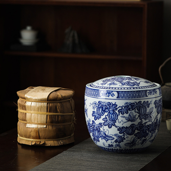 Jingdezhen keramijski spremnik za rižu s čvrstim zatvaranjem, ručno oslikani plavo-bijeli porculanski spremnik za pohranu