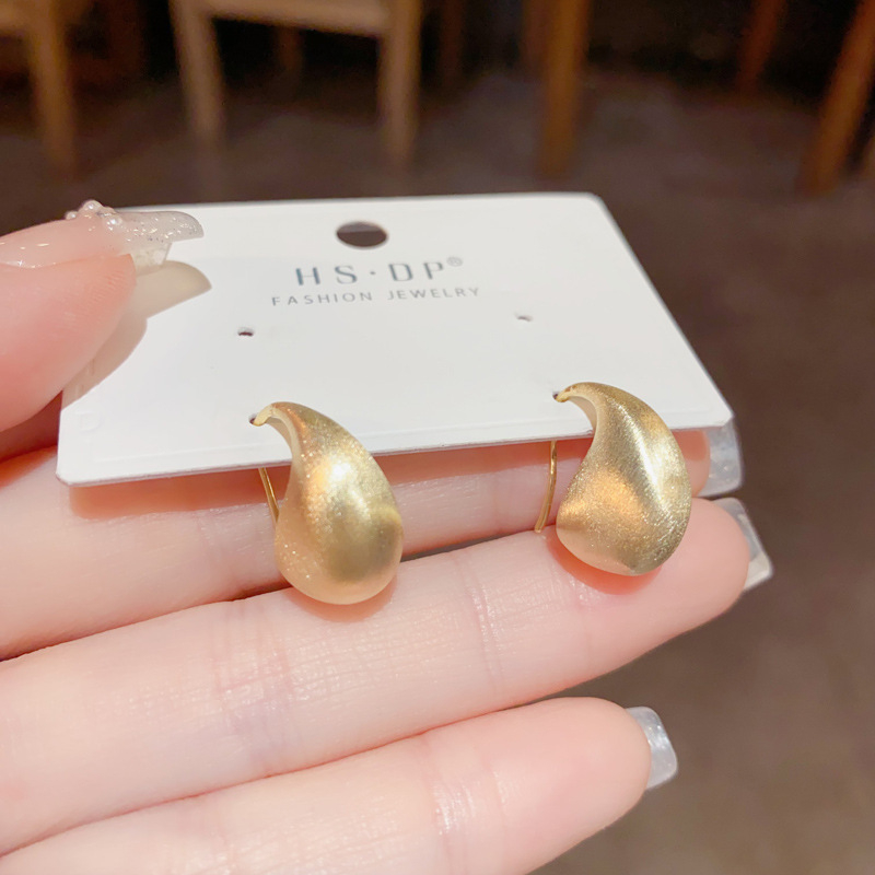 Naušnice kapljastog oblika, japansko-korejskim minimalističkim dizajnom, premaz 18K zlata, za žene