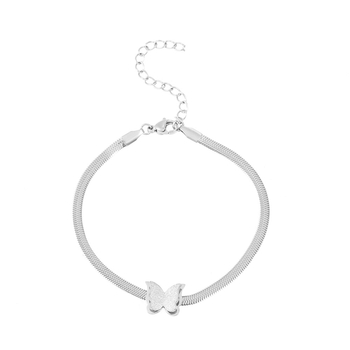 18K zlatno-matirana narukvica s leptirima, zmijskim lancem, unisex stil Instagram