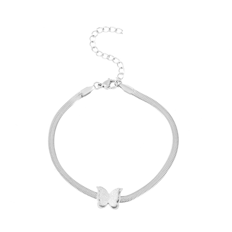 18K zlatno-matirana narukvica s leptirima, zmijskim lancem, unisex stil Instagram