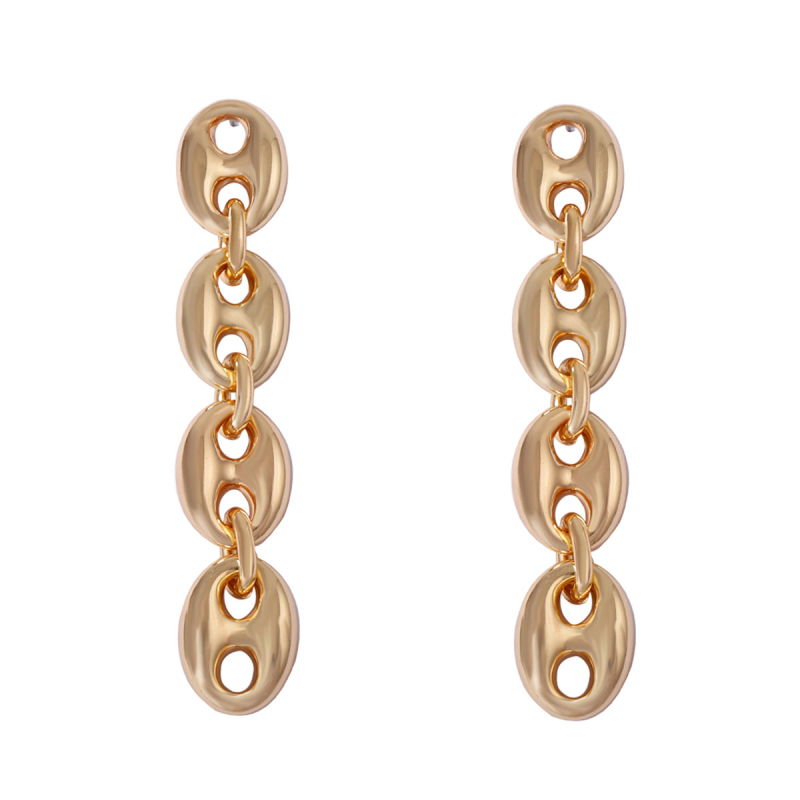 Duge geometrijske naušnice, minimalistički dojam, lagani dojam luksuza, spojeni dijelovi Ccb, ženama, svestran casual stil