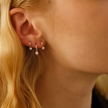 Naušnice karike od 925 srebra za žene, cirkon kamen, minimalistički stil, elegantan nakit za nošenje tijekom spavanja