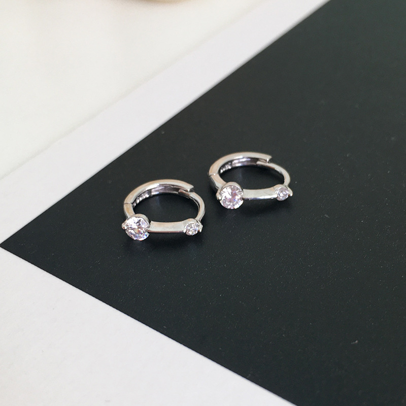 Naušnice karike od 925 srebra za žene, cirkon kamen, minimalistički stil, elegantan nakit za nošenje tijekom spavanja