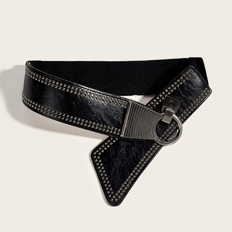 Ženski pojas s zakovicama, elastični široki pojas u punk stilu, svestran modni dodatak