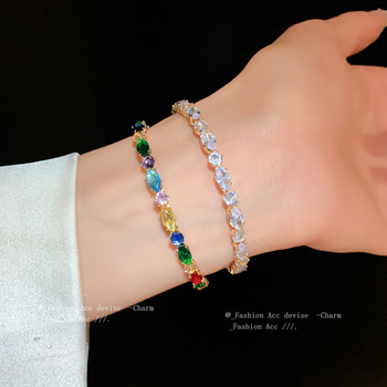 Vintage narukvica s dijamantno-oblikim cirkonima, otvorena narukvica za žene, elegantan luksuz