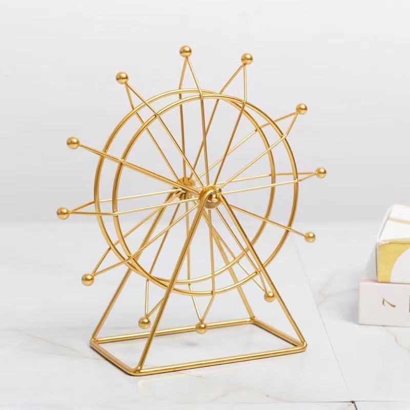Kovani metalni ukrasni predmet za stol, ured ili spavaću sobu – rotirajući Ferris Wheel dekor