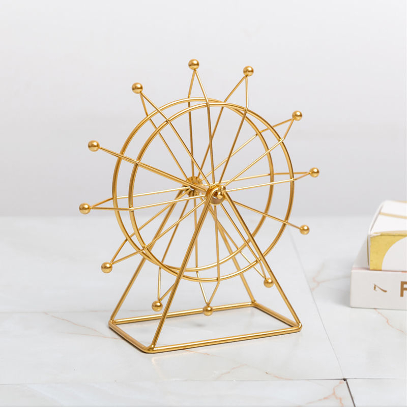 Kovani metalni ukrasni predmet za stol, ured ili spavaću sobu – rotirajući Ferris Wheel dekor