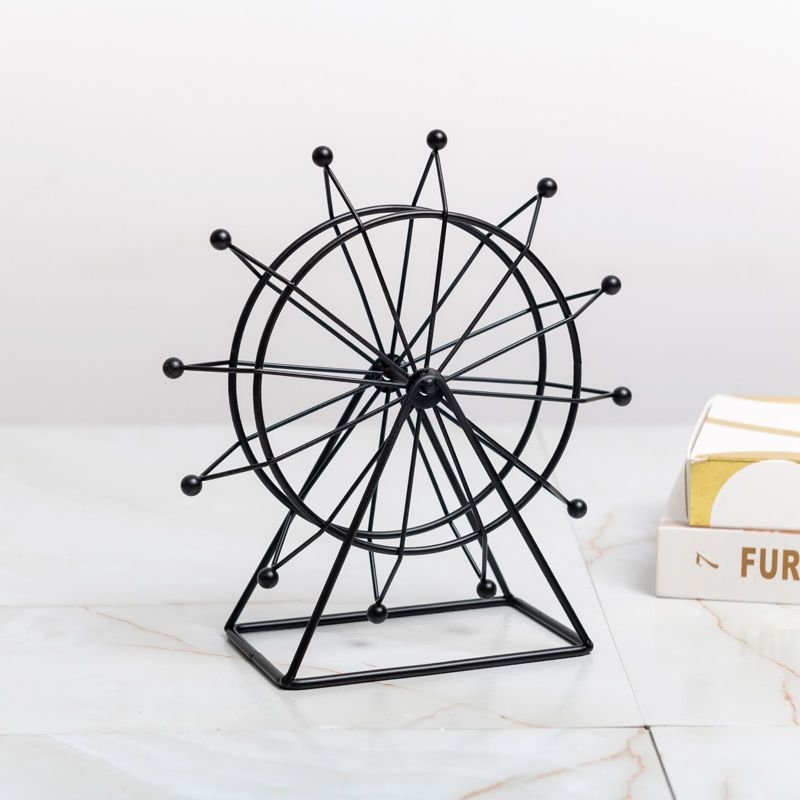 Kovani metalni ukrasni predmet za stol, ured ili spavaću sobu – rotirajući Ferris Wheel dekor
